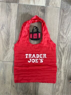 Trader Joe's Foldable Red Grocery Tote